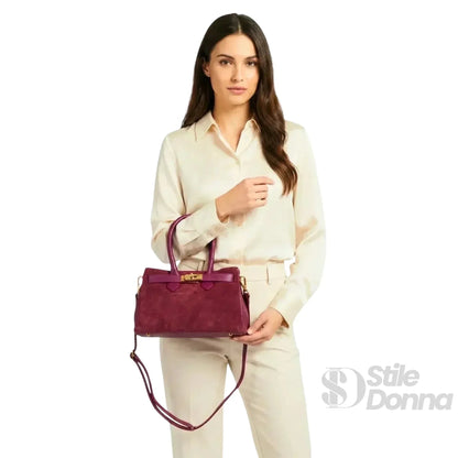 Velinara Borsa Scamosciata Bordeaux