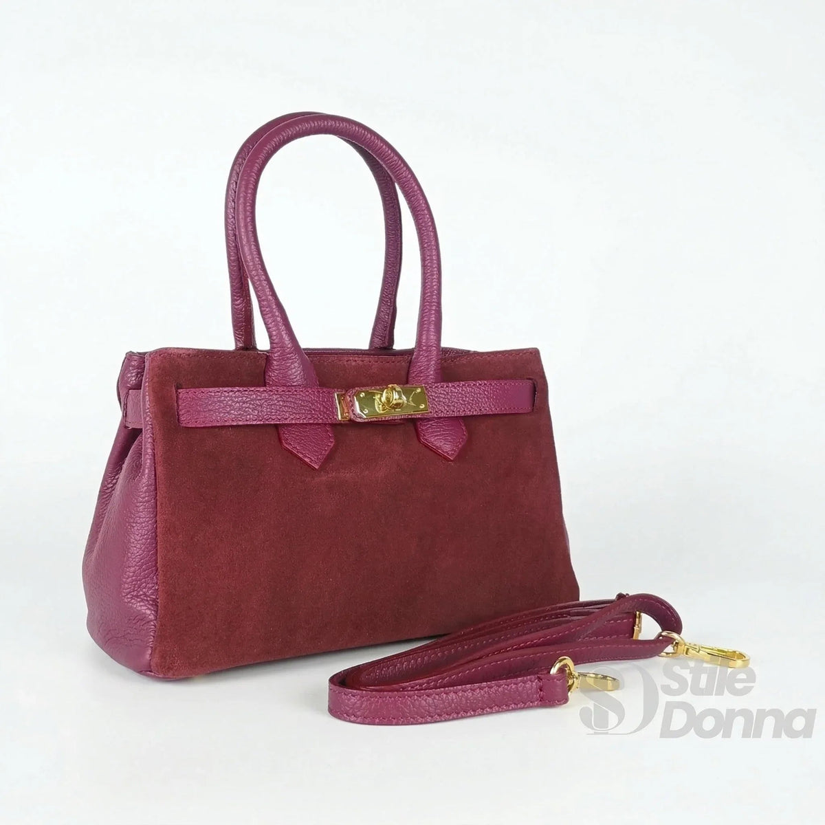 Velinara Borsa Scamosciata Bordeaux