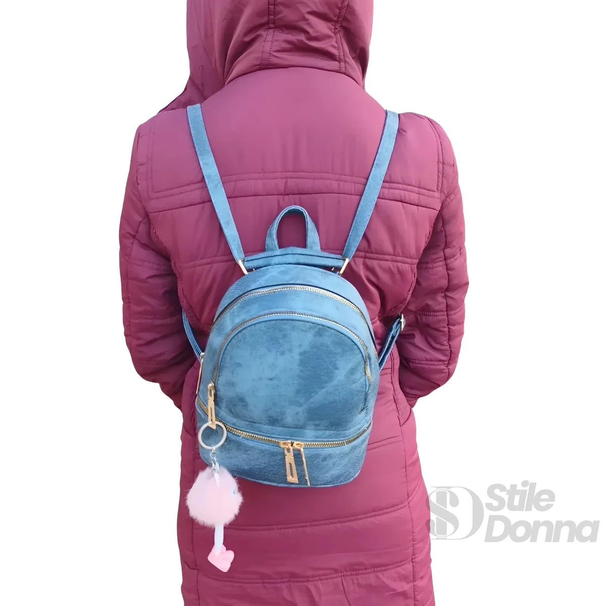 Blue Denim Mini Backpack