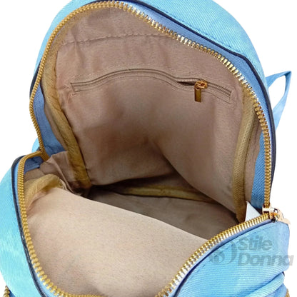 Blue Denim Mini Backpack
