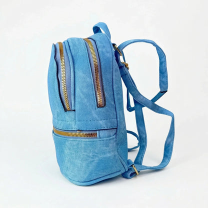 Blue Denim Mini Backpack