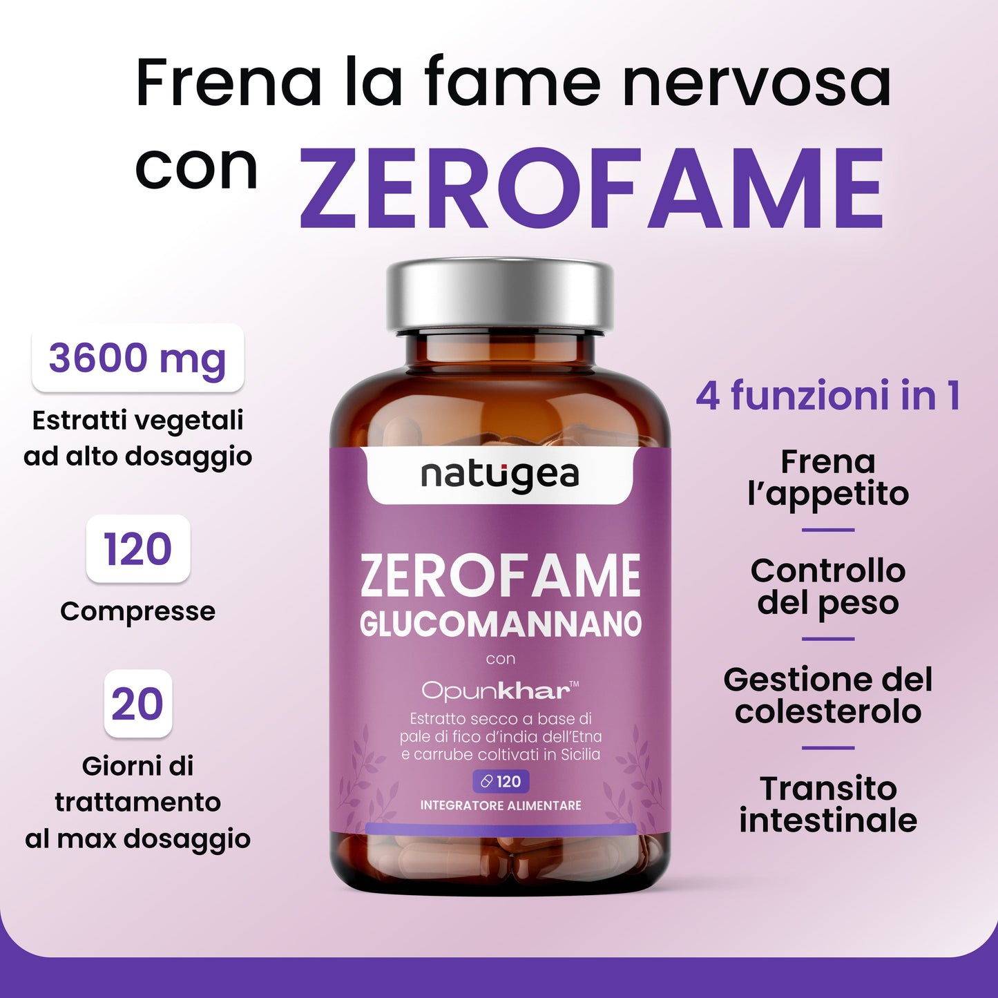 ZEROFAME glucomannan with Konjac and Opunkhar
