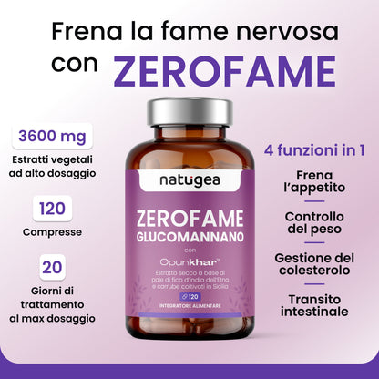 ZEROFAME glucomannan with Konjac and Opunkhar
