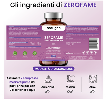 ZEROFAME glucomannan with Konjac and Opunkhar