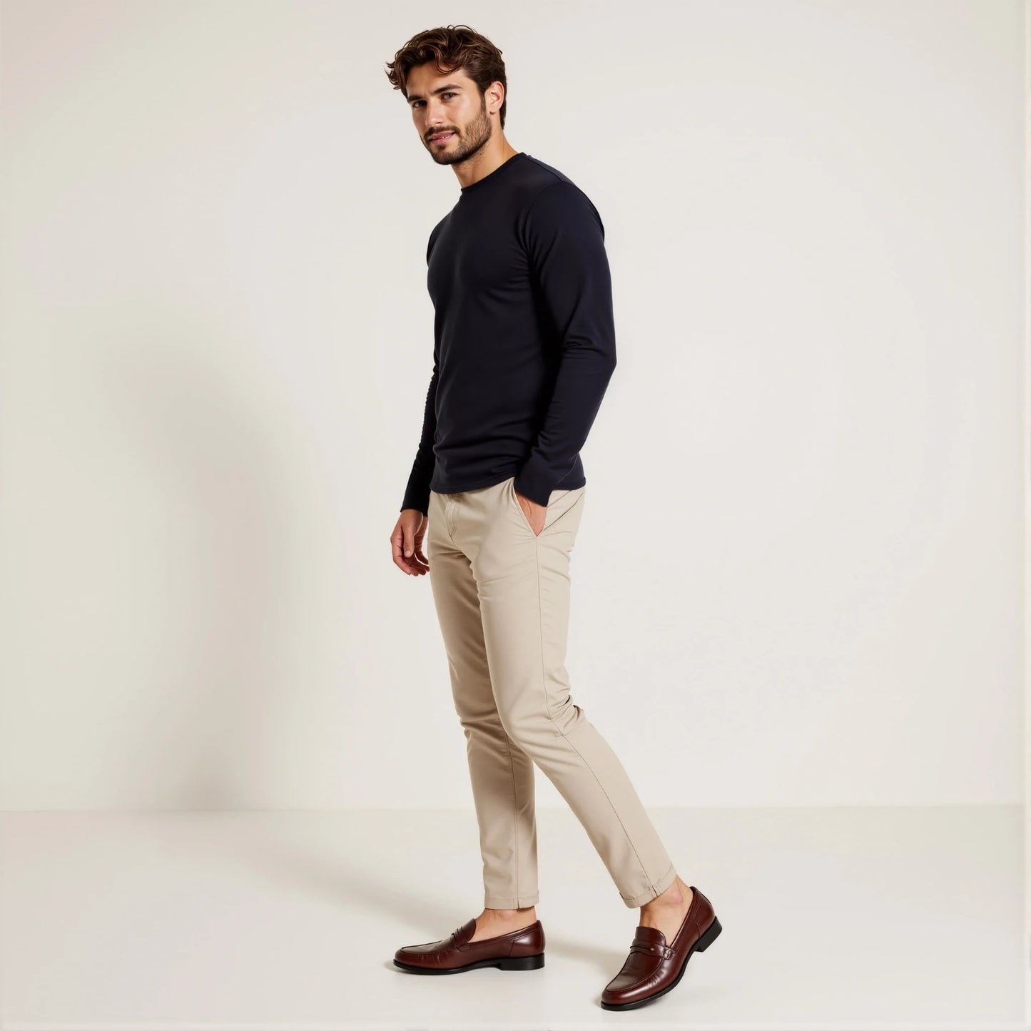 Alassio: camiseta masculina de manga longa