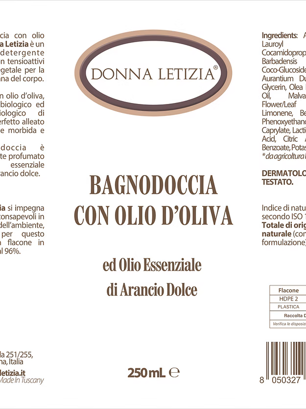 Bagnodoccia naturale con Olio di Oliva 250 ml