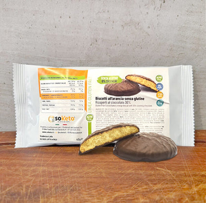 Biscoitos KETO SEM GLÚTEN de LARANJA cobertos com chocolate 0% de açúcares
