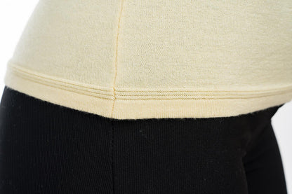 Elodì: camiseta de mujer con escote en V en algodón makò y cachemira