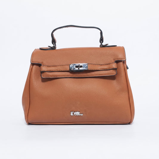 Brown Faux Leather Handbag