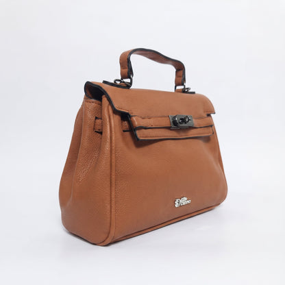 Braune Handtasche aus Kunstleder
