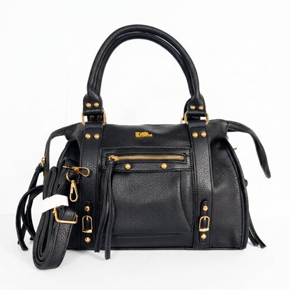 Schwarze Handtasche aus Kunstleder
