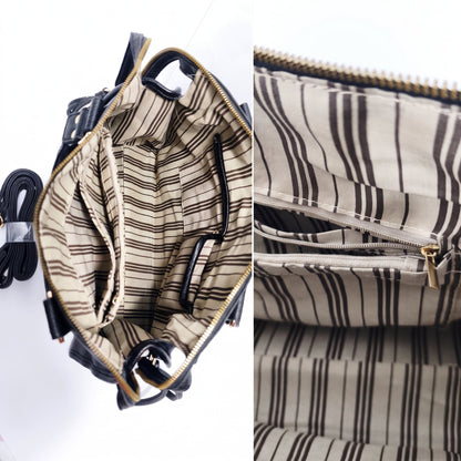 Schwarze Handtasche aus Kunstleder