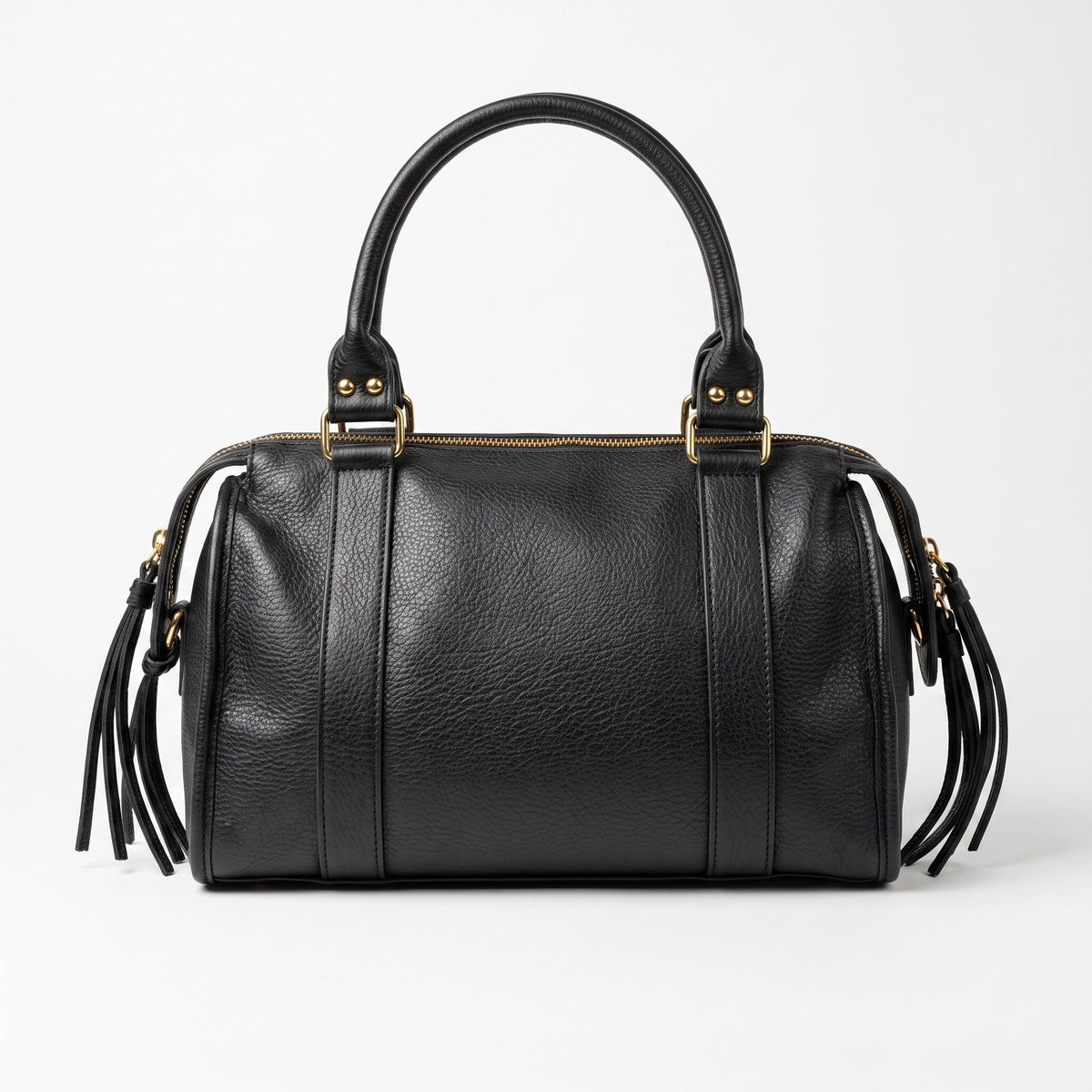 Schwarze Handtasche aus Kunstleder