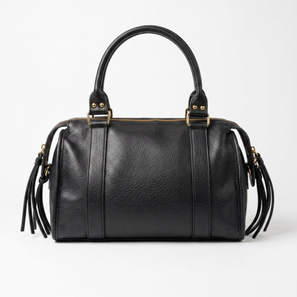 Schwarze Handtasche aus Kunstleder