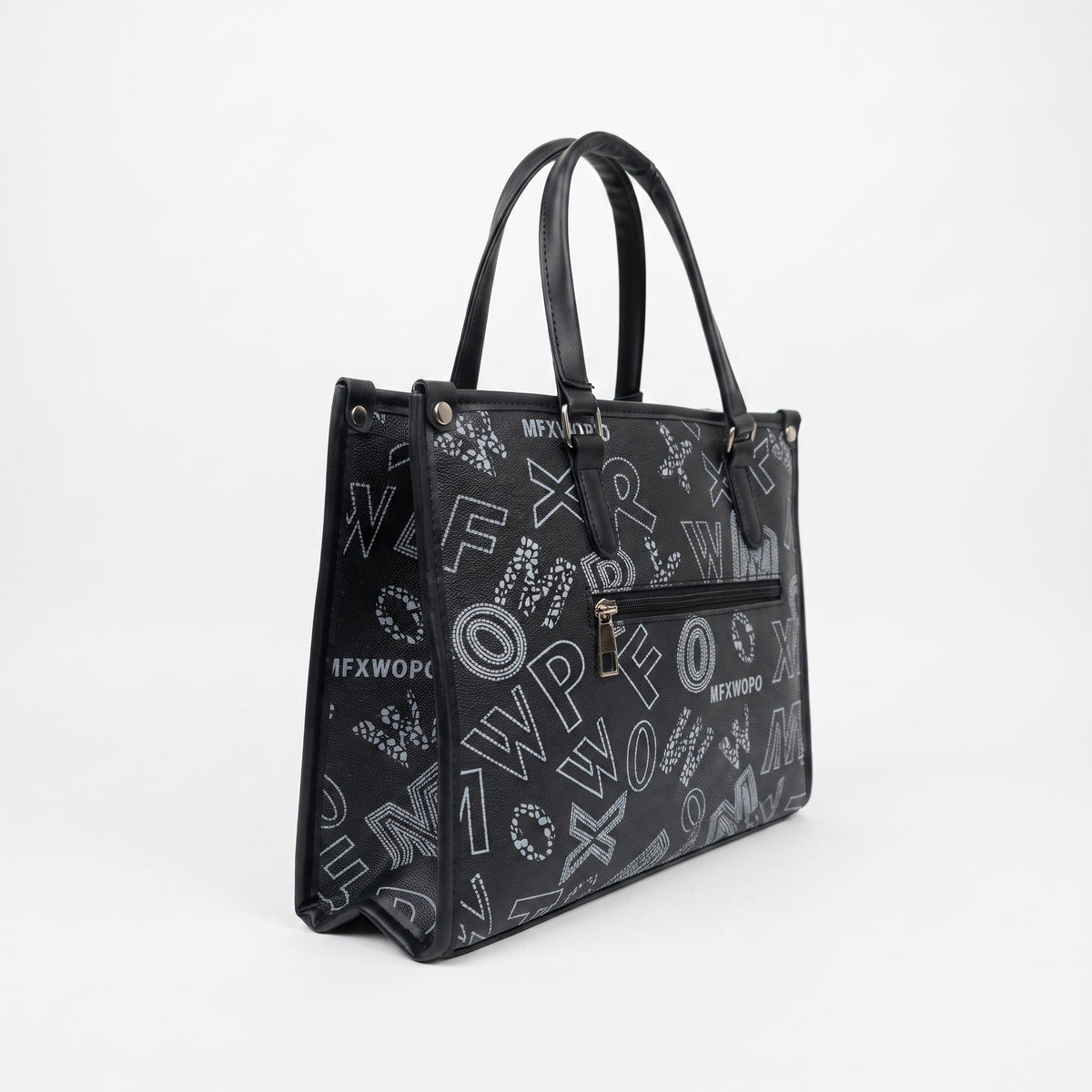 Borsa a Mano Nera con Stampa