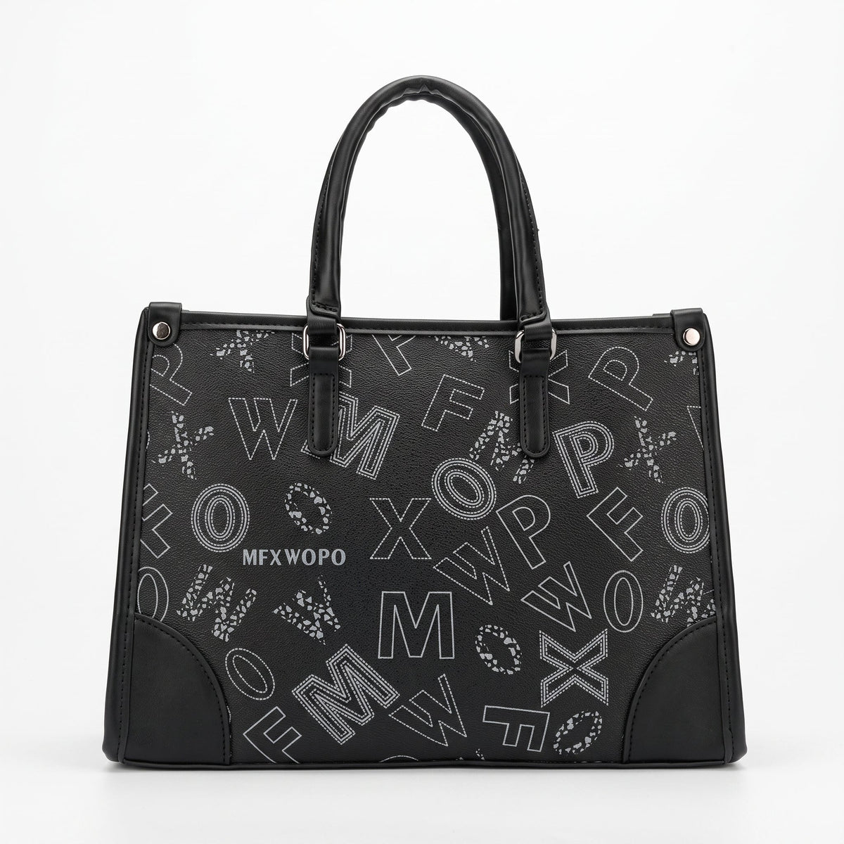 Borsa a Mano Nera con Stampa