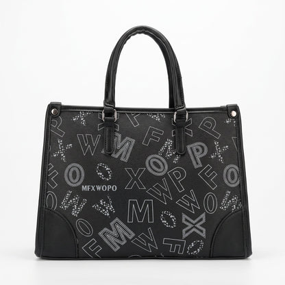 Borsa a Mano Nera con Stampa
