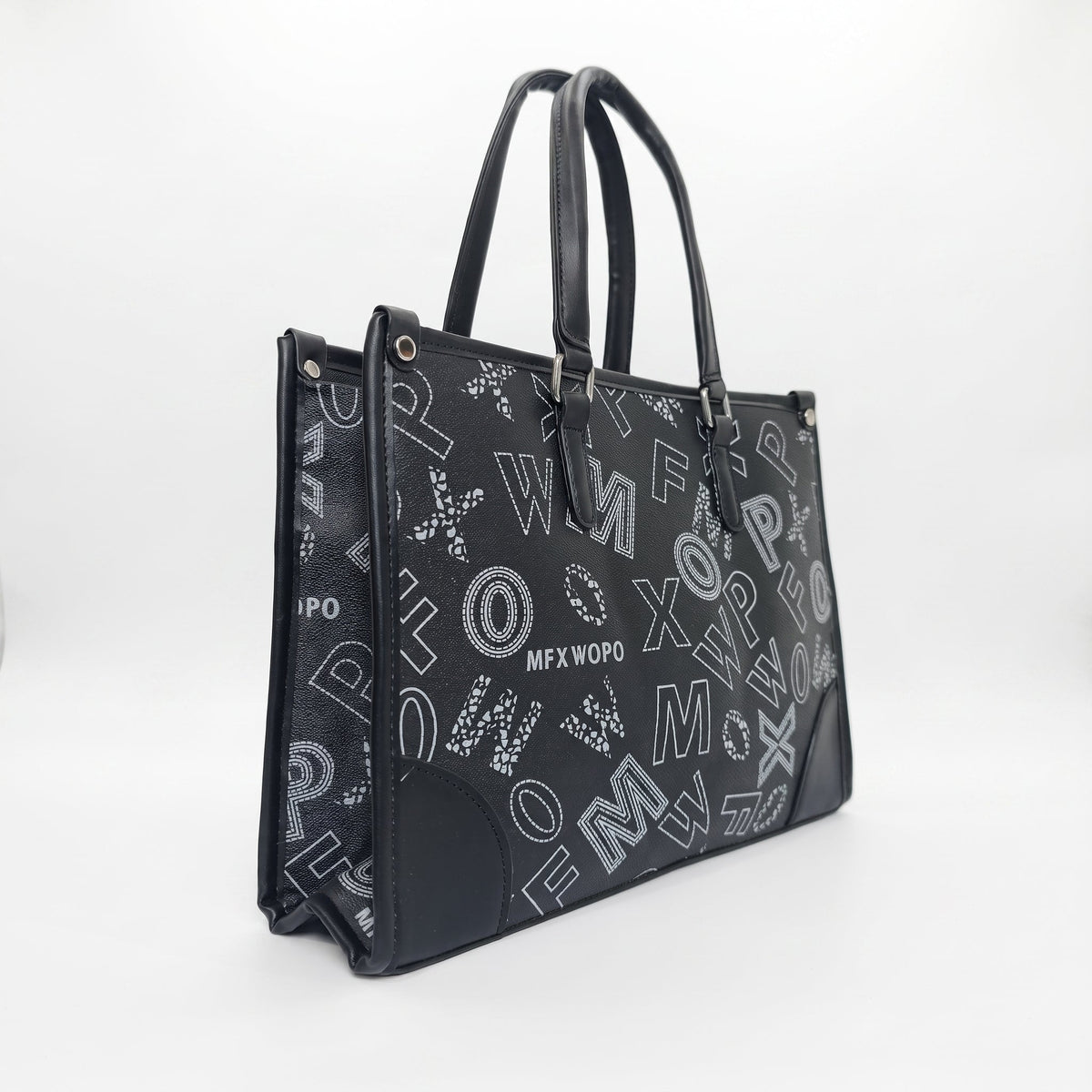 Borsa a Mano Nera con Stampa