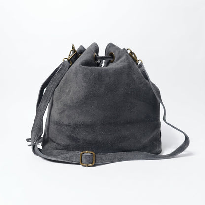 Borsa a Secchiello Scamosciata con Frange