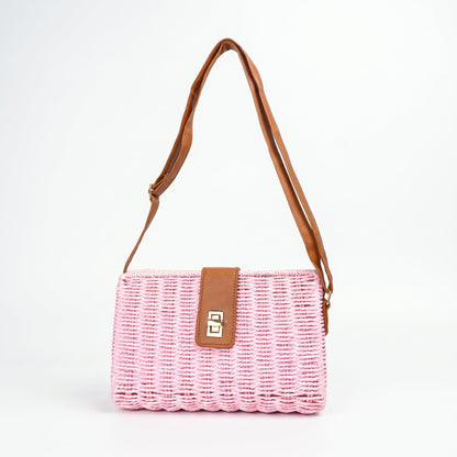 Braided Straw Shoulder Bag