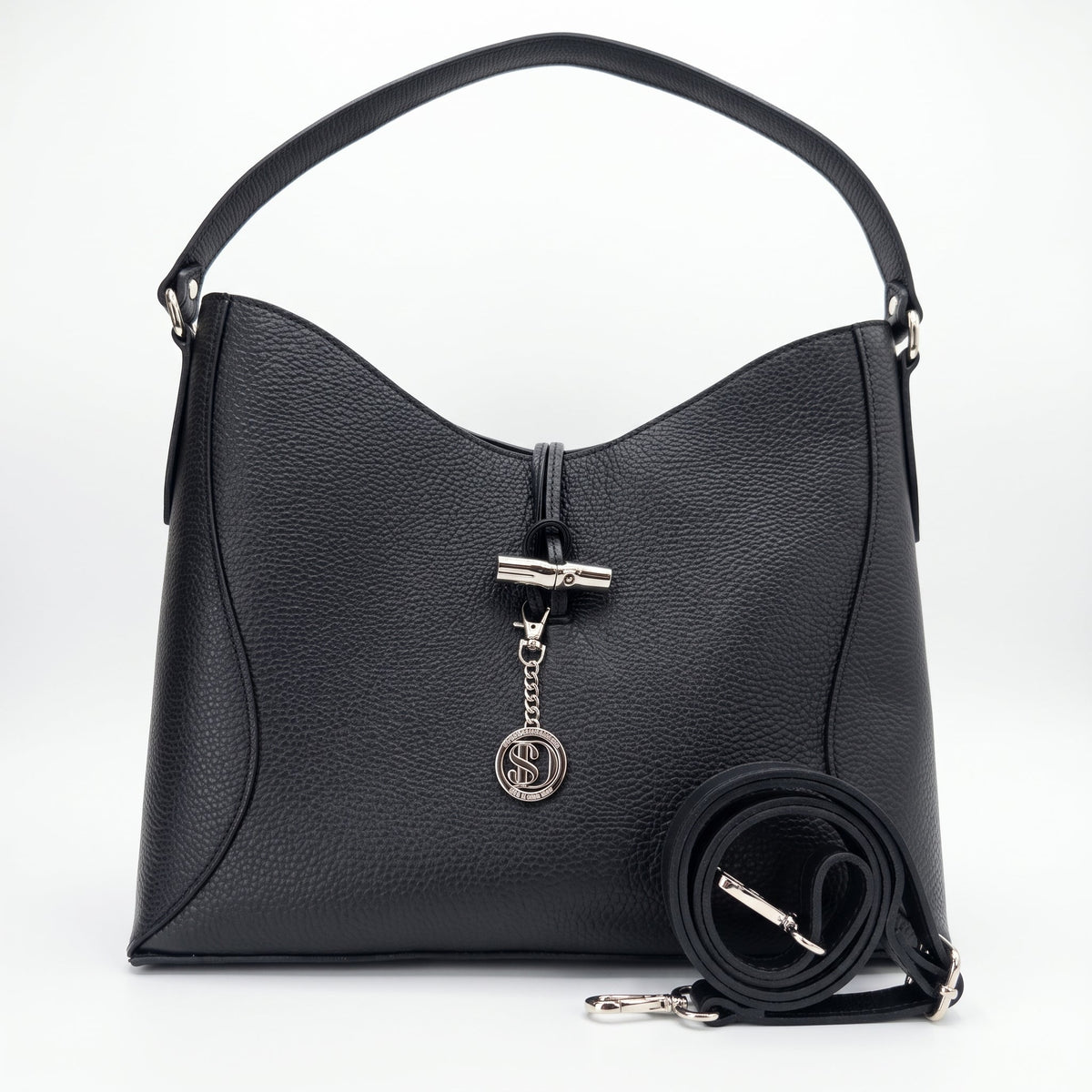 Bolso bandolera grande Lorenza de piel auténtica