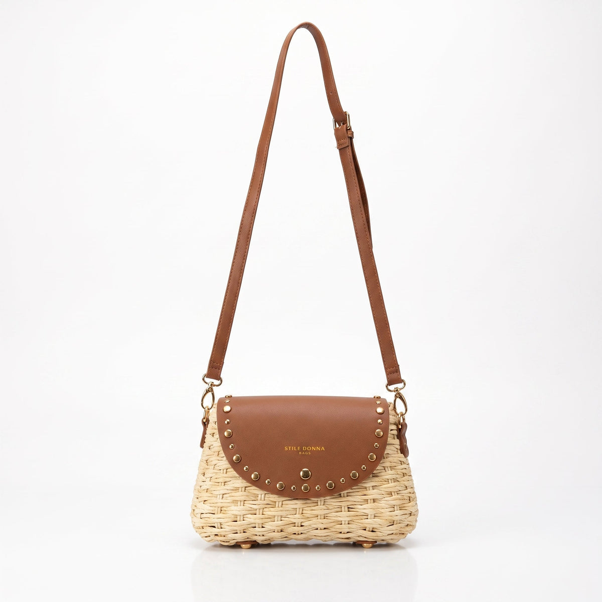 Borsa a Tracolla in Rafia con Patta