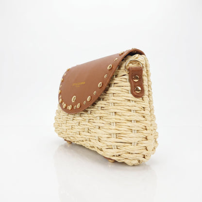 Borsa a Tracolla in Rafia con Patta