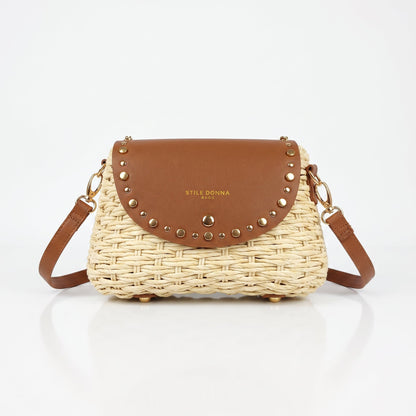 Borsa a Tracolla in Rafia con Patta