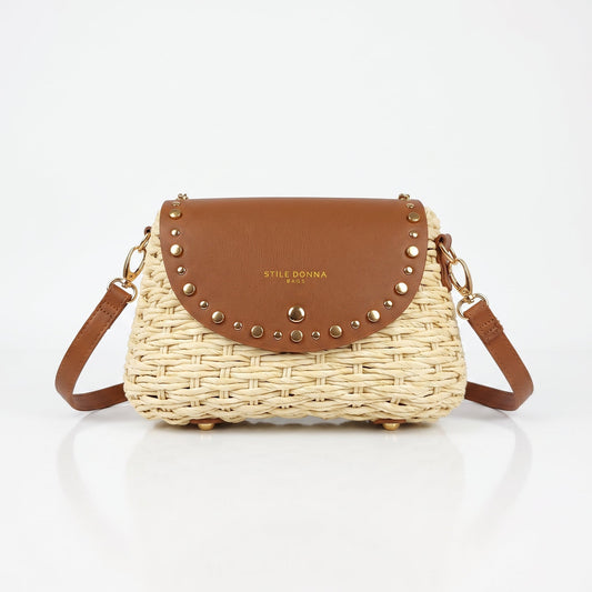 Raffia Flap Shoulder Bag