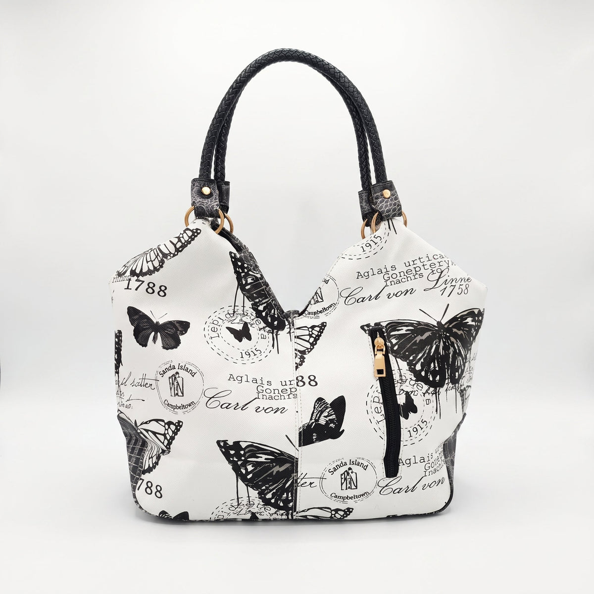 Adelina Handtasche aus Canvas mit Schmetterlingen