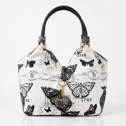 Adelina Handtasche aus Canvas mit Schmetterlingen
