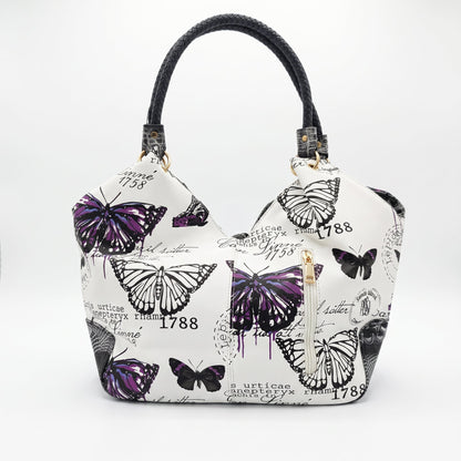 Adelina Handtasche aus Canvas mit Schmetterlingen