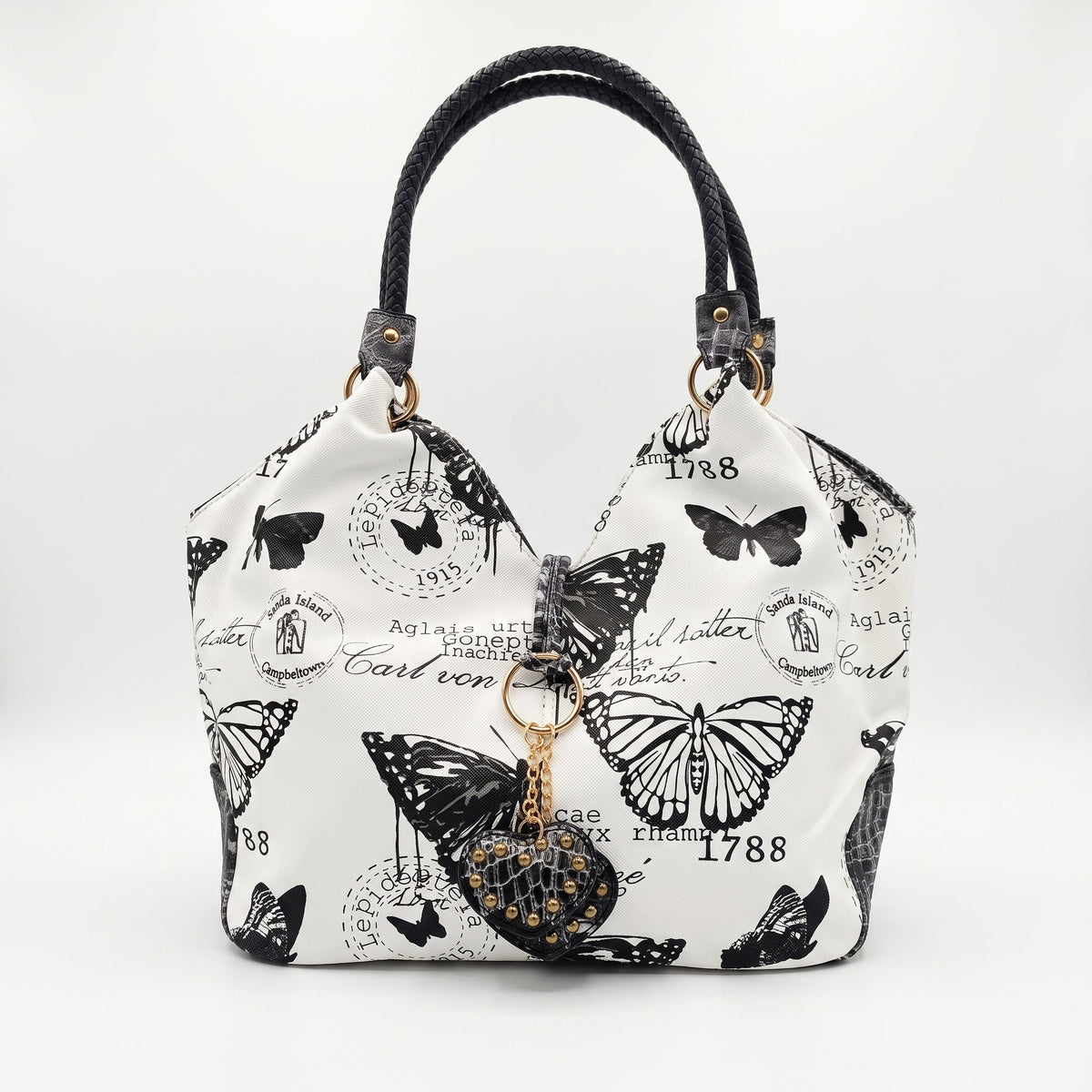 Adelina Handtasche aus Canvas mit Schmetterlingen