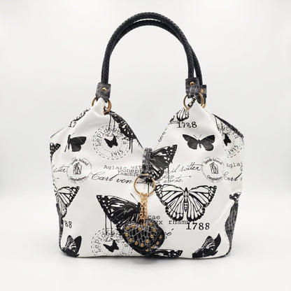Adelina Handtasche aus Canvas mit Schmetterlingen