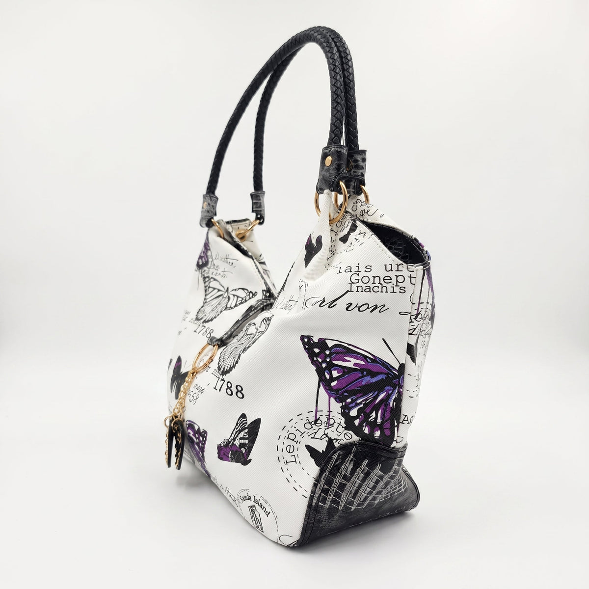 Adelina Handtasche aus Canvas mit Schmetterlingen