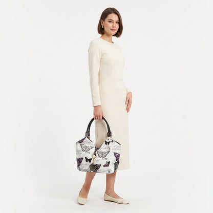 Adelina Handtasche aus Canvas mit Schmetterlingen
