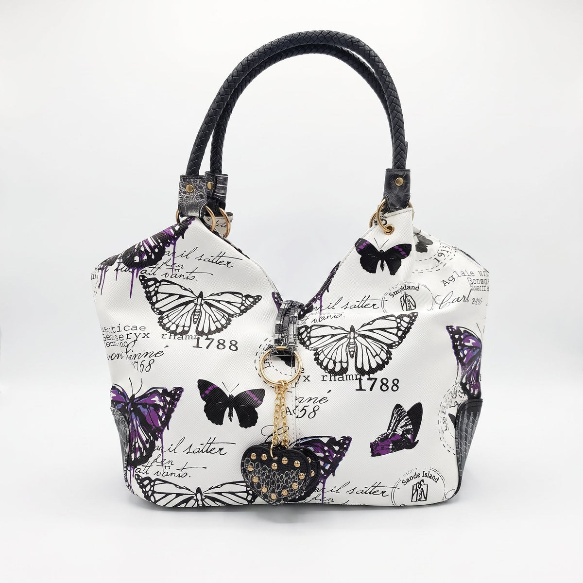 Adelina Handtasche aus Canvas mit Schmetterlingen