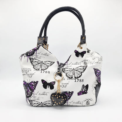 Adelina Handtasche aus Canvas mit Schmetterlingen