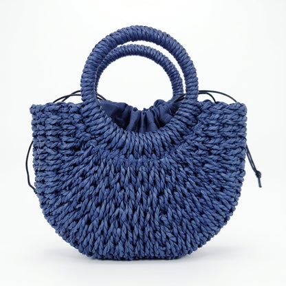 Bolsa Semicircular Alessia de Ráfia