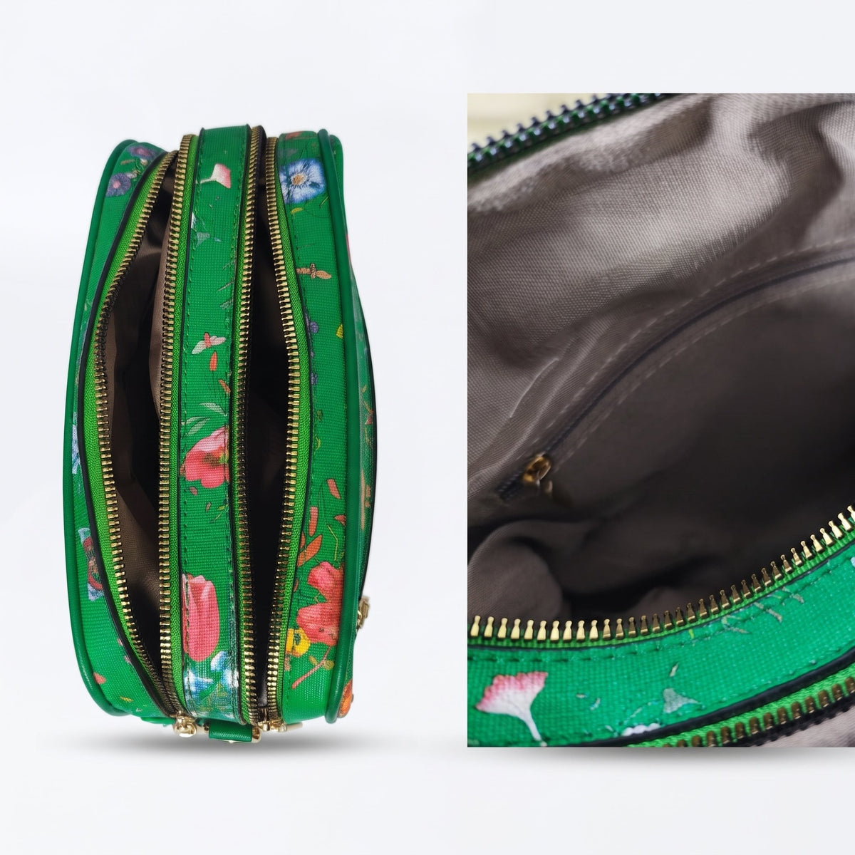Borsa con Stampa Floreale Verde
