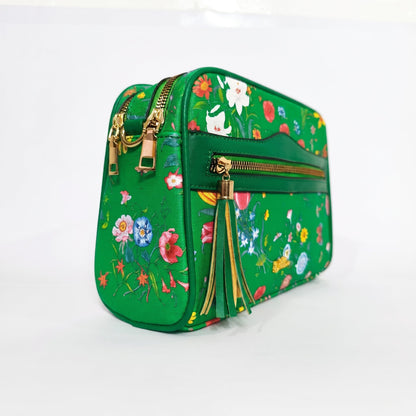 Borsa con Stampa Floreale Verde