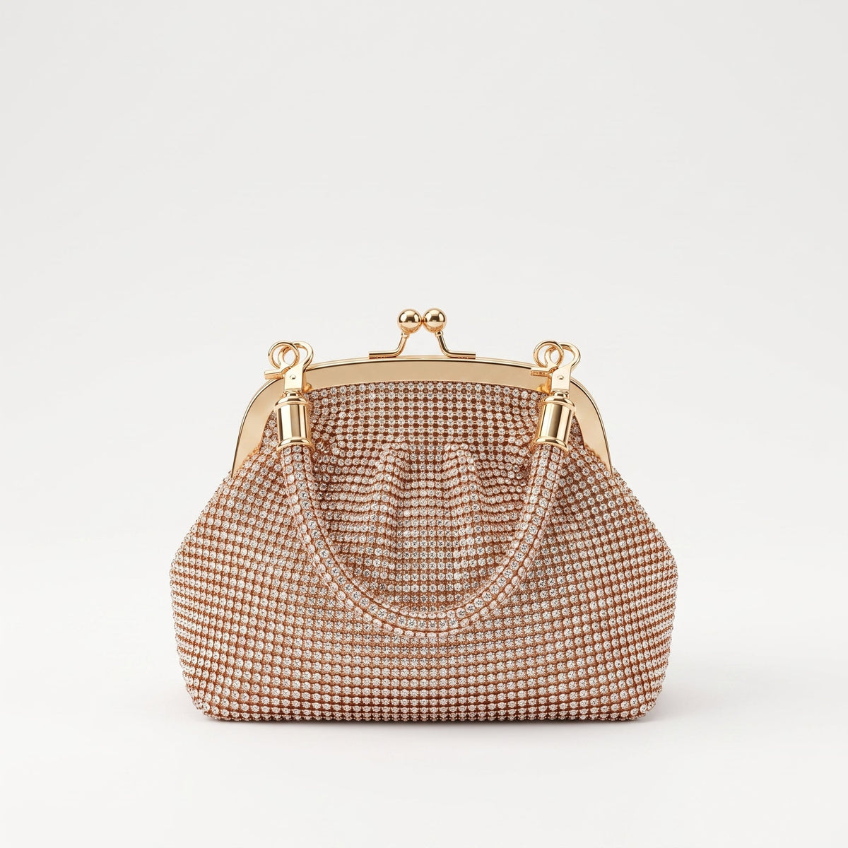 Borsa da Sera in Mesh di Strass Argento