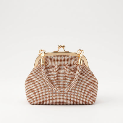 Borsa da Sera in Mesh di Strass Argento