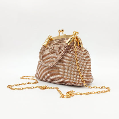 Borsa da Sera in Mesh di Strass Argento
