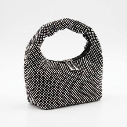 Abendtasche aus goldenem Strass-Mesh