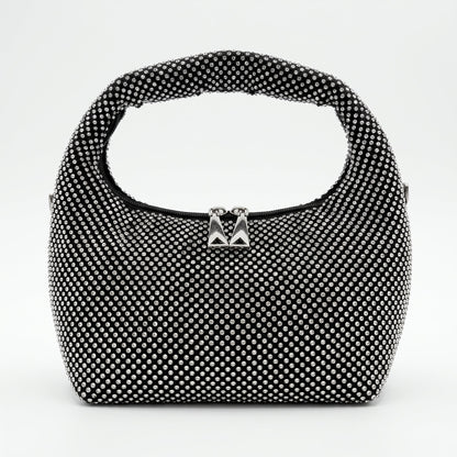 Abendtasche aus goldenem Strass-Mesh