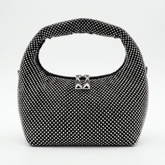 Gold Rhinestone Mesh Evening Bag