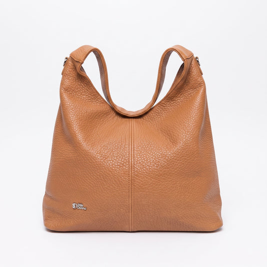 Brown Faux Leather Hobo Bag