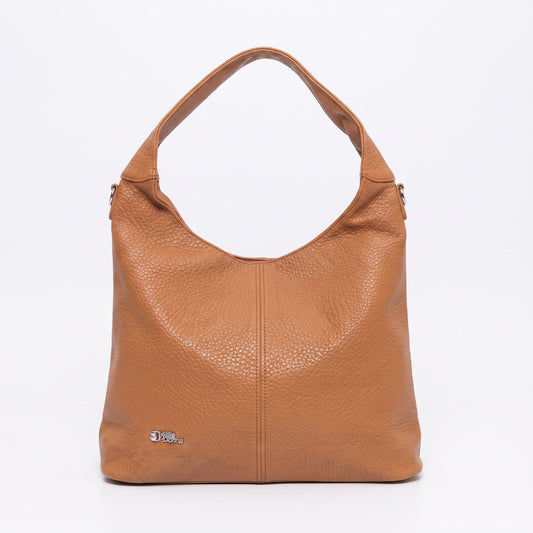 Brown Faux Leather Hobo Bag