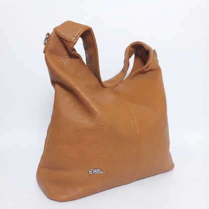 Borsa Hobo in Ecopelle Marrone
